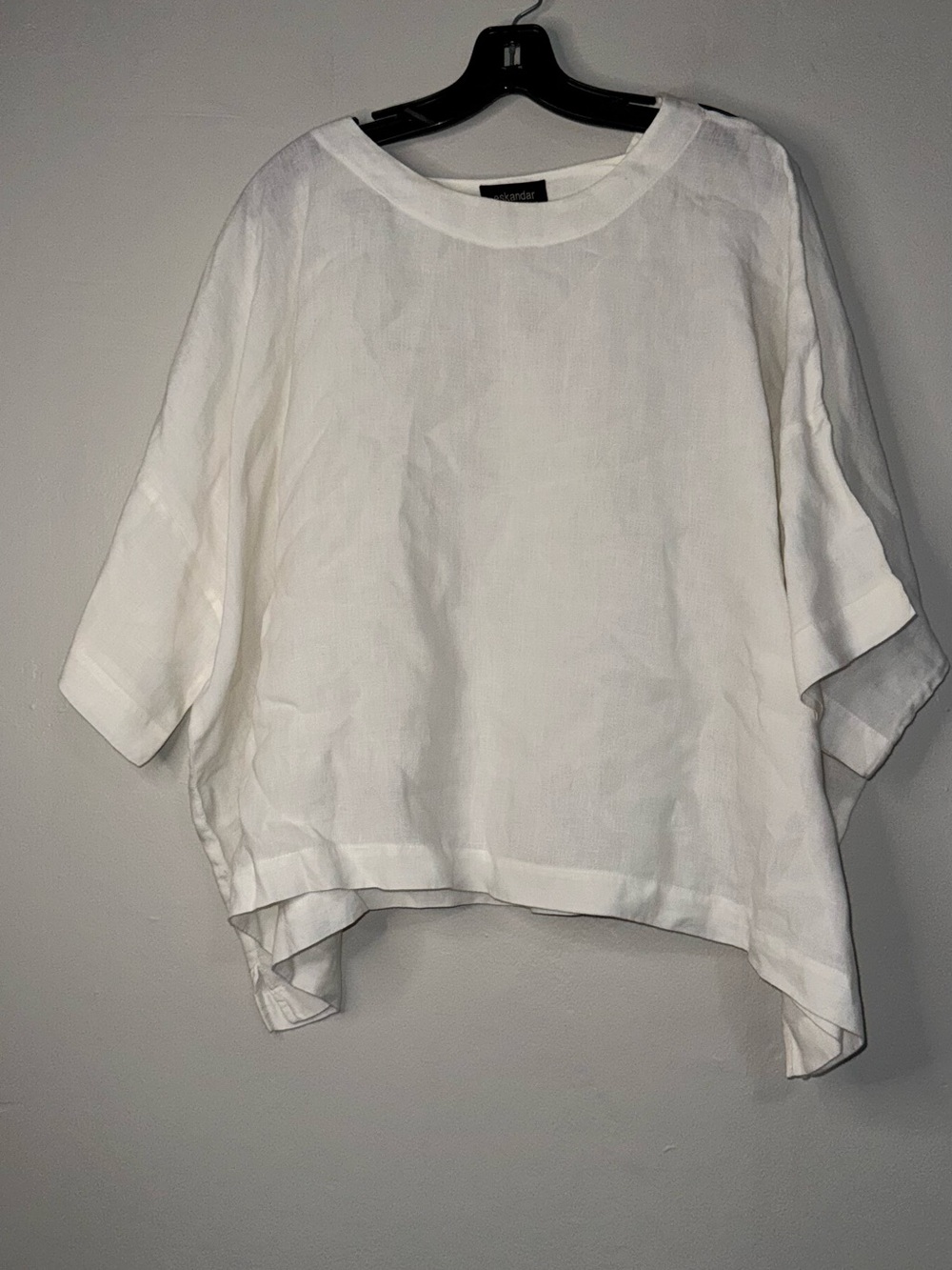 eskandar White Relaxed Linen Tunic